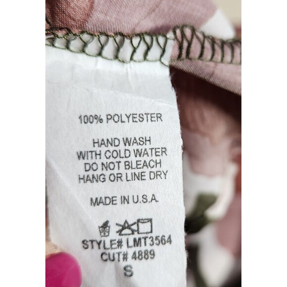 Lovely Melody Women's S Floral Print Satin Tie Neck Long Sleeve Blouse USA - Picture 3 of 11